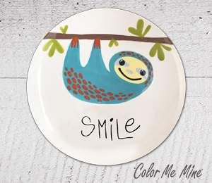 Whittier Sloth Smile Plate