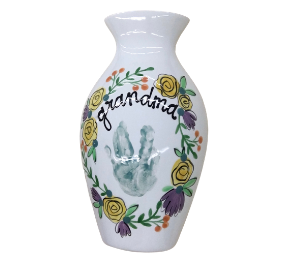 Whittier Floral Handprint Vase