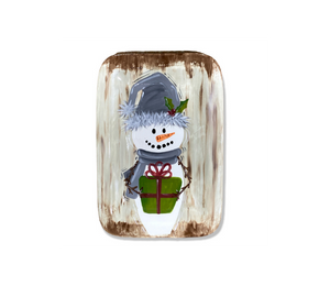 Whittier Rustic Snowman Platter