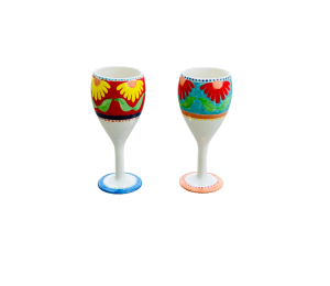 Whittier Floral Wine Glass Set